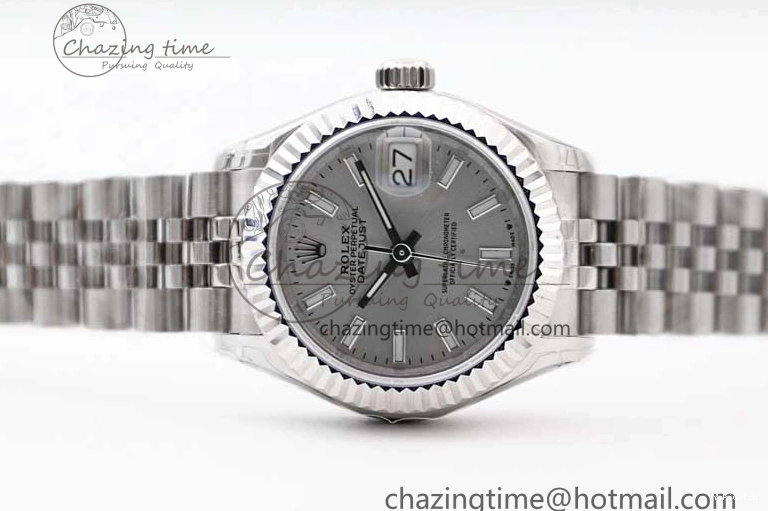 Dial Steel DateJust 28 SS Silver 1:1 NH05 Bracelet 904L on TWF President Best Lady Edition 0207